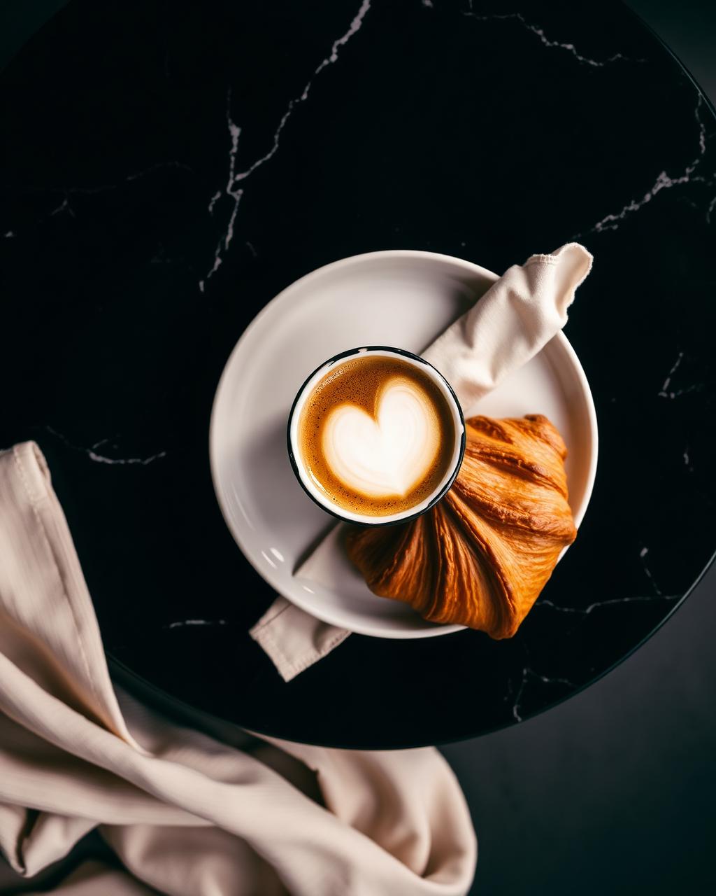 Latte with croissant